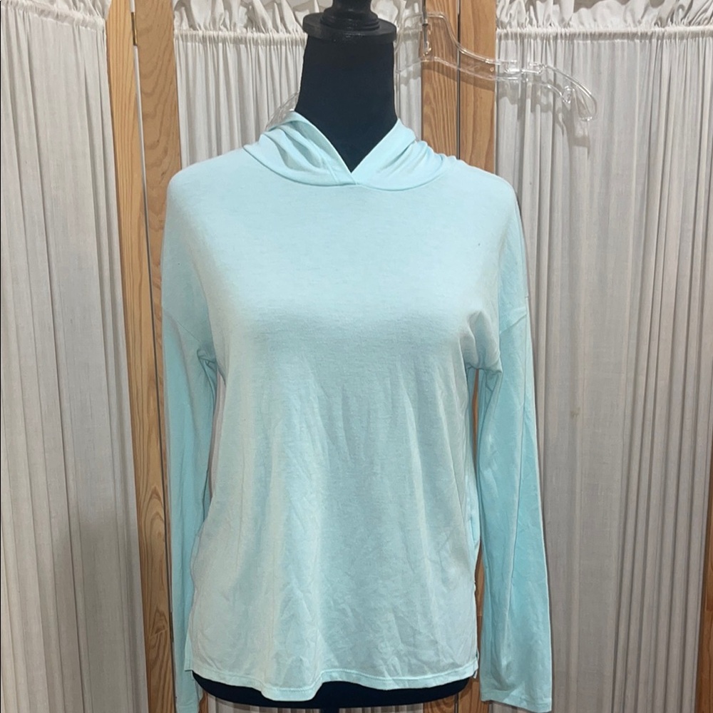 Logo Athletic Green and Blue Hoodie Sweatshirt